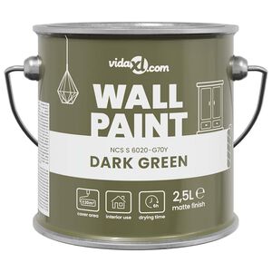 vidaXL Tinta de parede Verde 2,5 L Impress&atilde;o em parede