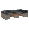 vidaXL Conjunto de Sof&aacute; de Jardim 11 unid. Cinzeto vime PE