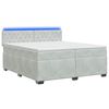 vidaXL Cama Box Spring com Colch&atilde;o e LED Cinzento-claro 200 x 200 cm