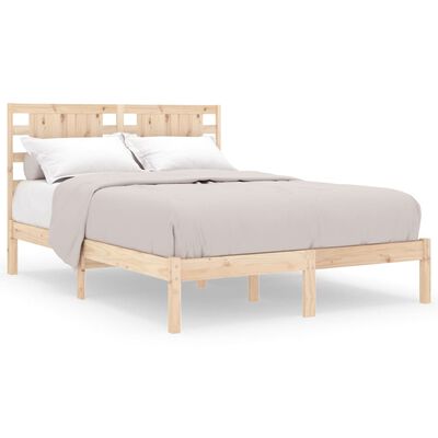 vidaXL Estrutura de cama dupla 4FT6 135x190 cm madeira maciça
