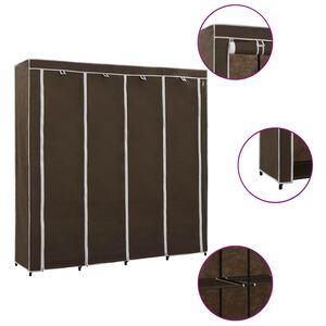 vidaXL Roupeiro com 4 compartimentos 175x45x170 cm castanho