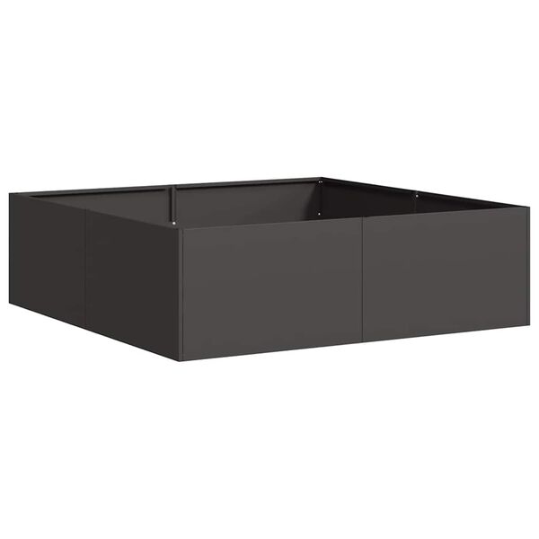 vidaXL Vaso/floreira 100x100x30 cm a&ccedil;o preto