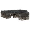vidaXL Conjunto de Sof&aacute; de Jardim 13 unid. Cinzento vime PE