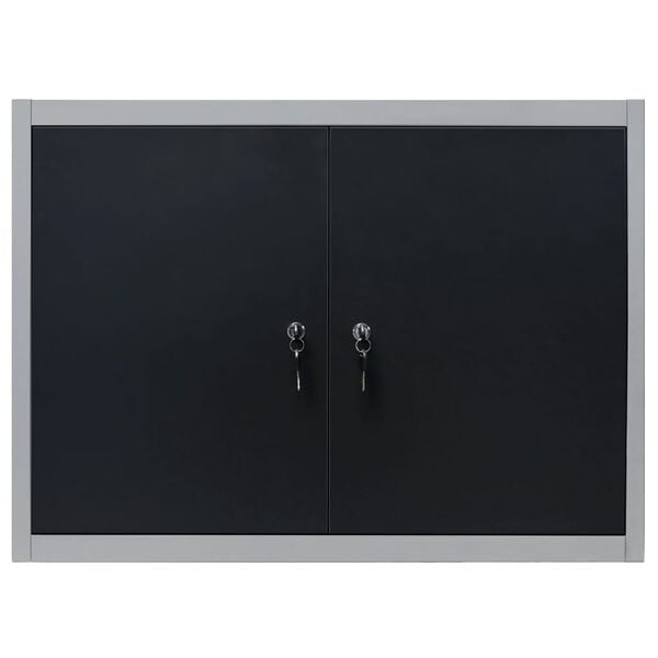 vidaXL Armário ferramentas parede industrial metal cinzento e preto