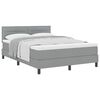 vidaXL Cama box spring com colch&atilde;o Cinzento-claro 140 x 190 cm tecido