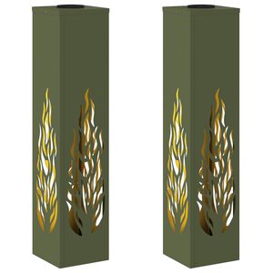 vidaXL Luz Solar LED de Caminho 2 unid. Branco quente 18 x 18 x 80 cm