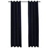 vidaXL Cortinas blackout com argolas 2 pcs 140x245 cm veludo preto