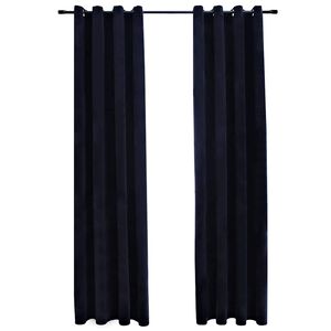 vidaXL Cortinas blackout com argolas 2 pcs 140x245 cm veludo preto