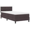 vidaXL Cama Box com fitas LED Marrom Escuro 90 x 190 cm tecido