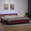 vidaXL Cama box spring c/ colch&atilde;o e LED rosa 180x220 cm veludo