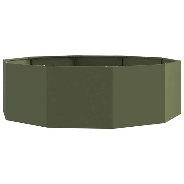vidaXL Floreira Verde Oliva 120 x 120 x 35 cm A&ccedil;o