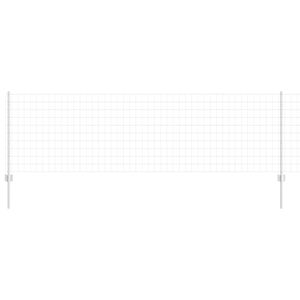 vidaXL Cerca com Poste Prateado