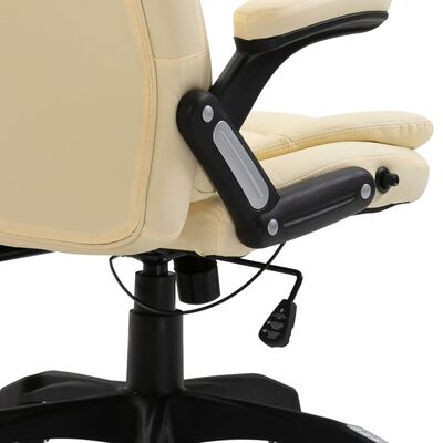 vidaXL Cadeira de escritório em couro artificial creme