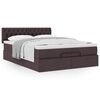 vidaXL Cama otomana com colch&atilde;o 140x190 cm tecido castanho escuro
