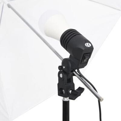 vidaXL Kit de iluminação para estúdio com fundos e sombrinhas