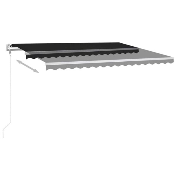 vidaXL Toldo autom&aacute;tico com LED e sensor de vento 400x300 cm antracite