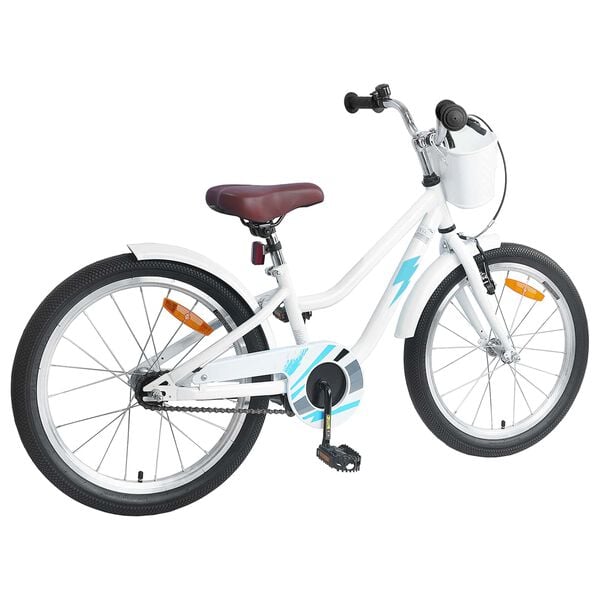 vidaXL Bicicleta Infantil 18 Polegadas para 5-7 anos Branco