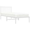 vidaXL Estrutura de cama com cabeceira 80x200 cm metal branco