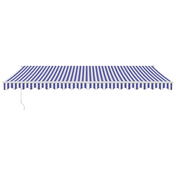 vidaXL Toldo retr&aacute;til autom&aacute;tico 5x3 m azul e branco