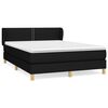vidaXL Cama com molas/colch&atilde;o 140x200 cm tecido preto