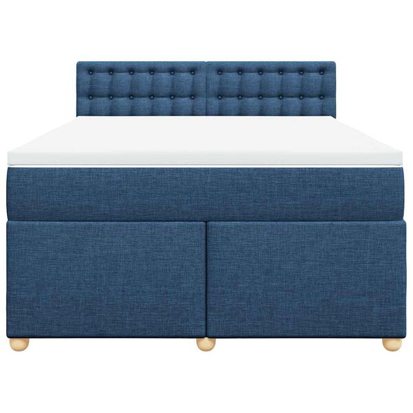 vidaXL Cama com molas/colch&atilde;o 140x190 cm tecido azul