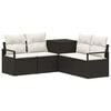 vidaXL Conjunto de Sof&aacute;s 5 unid. Preto e Branco Creme