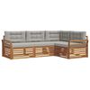vidaXL Conjunto de Sof&aacute;s para Exterior 4 pcs Cinza Natural e Claro