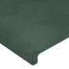 vidaXL Cabeceira cama c/ luzes LED veludo 83x16x118/128cm verde-escuro