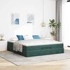 vidaXL Estrutura de cama otomana com colchão 180x200 cm verde escuro
