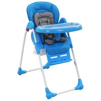 vidaXL Cadeira de refeição para bebé azul e cinzento