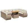 vidaXL 10 pcs conjunto de sof&aacute;s p/ jardim com almofad&otilde;es vime PE bege