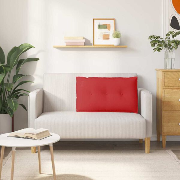 vidaXL Travesseiro para Costas Vermelho 80 x 19 x 50 cm tecido