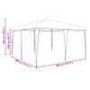 vidaXL Tenda de Festa Azul e Branco 400 x 400 x 266 cm Poliéster e Aço