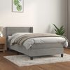 vidaXL Cama com molas/colch&atilde;o 100x200 cm veludo cinza-claro