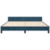 vidaXL Estrutura de cama c/ cabeceira 180x200 cm veludo azul-escuro