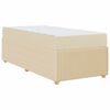 vidaXL Estrutura da Cama com colch&atilde;o Creme 90 x 190 cm tecido