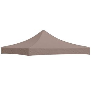 vidaXL Teto para tenda de festas 3x3 m 270 g/m&sup2; cinzento-acastanhado