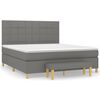vidaXL Cama com molas/colch&atilde;o 160x200 cm tecido cinzento-escuro