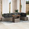 vidaXL Conjunto de Sof&aacute; de Jardim 7 pcs Cinzeto Rattan Sint&eacute;tico