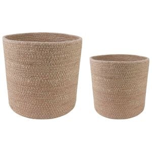 vidaXL Conjunto de Vasos de Planta 2 pcs Natural &Oslash; 28 x 28 cm