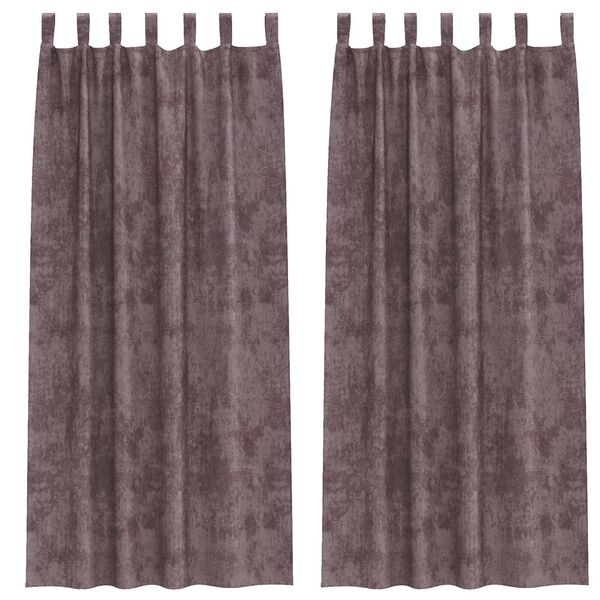 vidaXL Cortinas de Veludo 2 pcs Castanho 225 x 140 cm Veludo