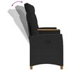 vidaXL Banco reclin&aacute;vel com mesa Preto 126 x 65 x 112 cm vime PE