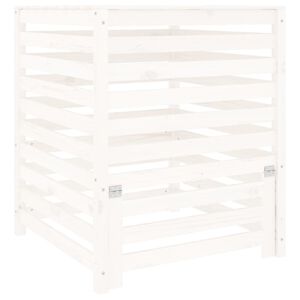 vidaXL Caixote de compostagem 82,5x82,5x99,5cm pinho maci&ccedil;o branco