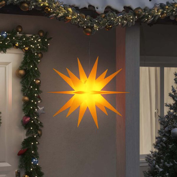 vidaXL Luz de Natal com LED dobr&aacute;vel 100 cm amarelo