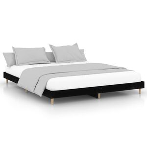 vidaXL Estrutura de cama 150x200 cm derivados de madeira preto