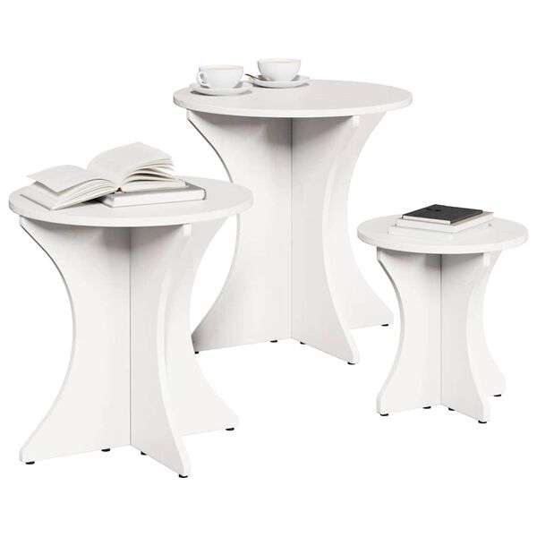 vidaXL Mesa de centro 3 pcs Branco