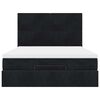 vidaXL Estrutura de cama otomana com colch&otilde;es 140x200 cm veludo preto