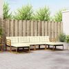 vidaXL Conjunto de Sof&aacute;s para Exterior 6 pcs Natural e Creme