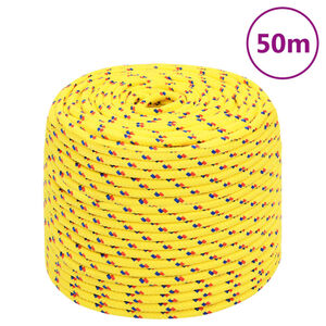vidaXL Corda de barco 10 mm 50 m polipropileno amarelo