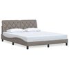 vidaXL Estrutura de cama sem colch&atilde;o 160x200 cm tecido castanho-acinzentado